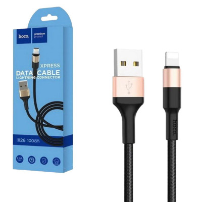 USB кабель Hoco X26 Xpress Lightning black-gold USB кабель Hoco X26 Xpress Lightning black-gold