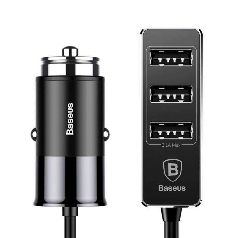 Автомобільний зарядний пристрій Baseus 4 USB 5.5A, black (CCTON-01)