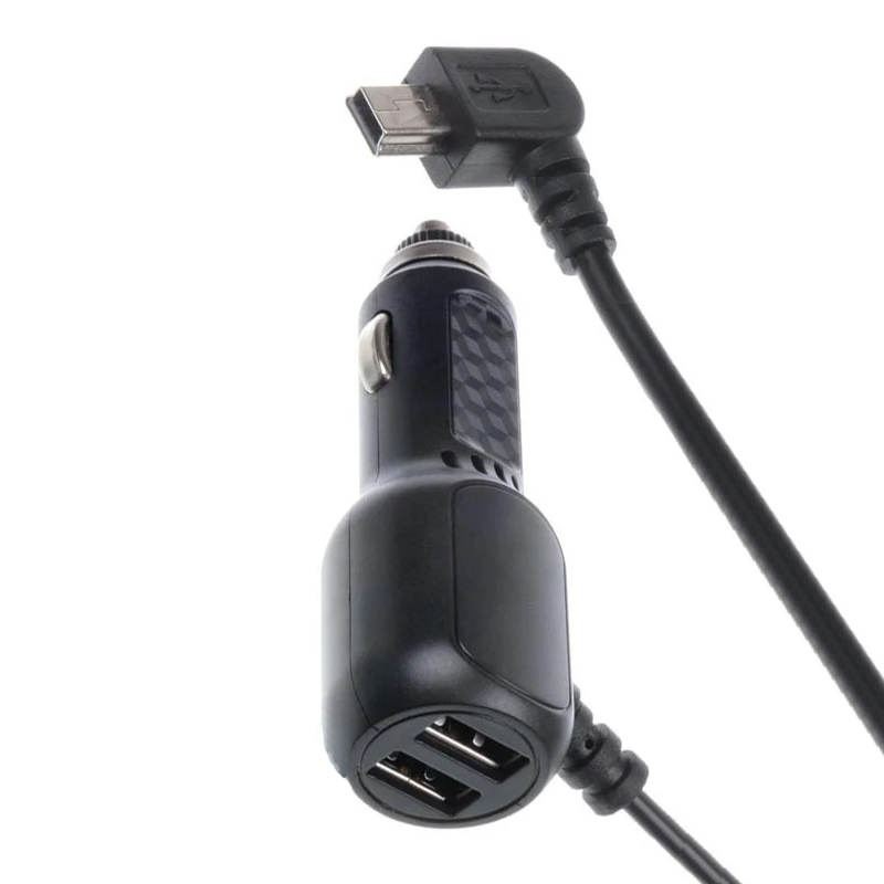 Автомобільний зарядний пристрій miniUSB 3.5 метра 2 USB 3400 mA black