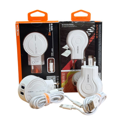 Зарядний пристрій з кабелем Type-C Moxom USB-A 2.1-2.4А