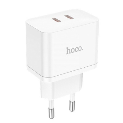 Зарядний пристрій Hoco N29 2 USB-C, PD 35W white Зарядний пристрій Hoco N29 2 USB-C, PD 35W white