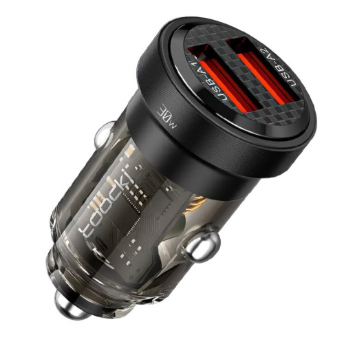 Автомобільний зарядний пристрій Toocki TQ-CC11A USB-A, USB-A 30W black