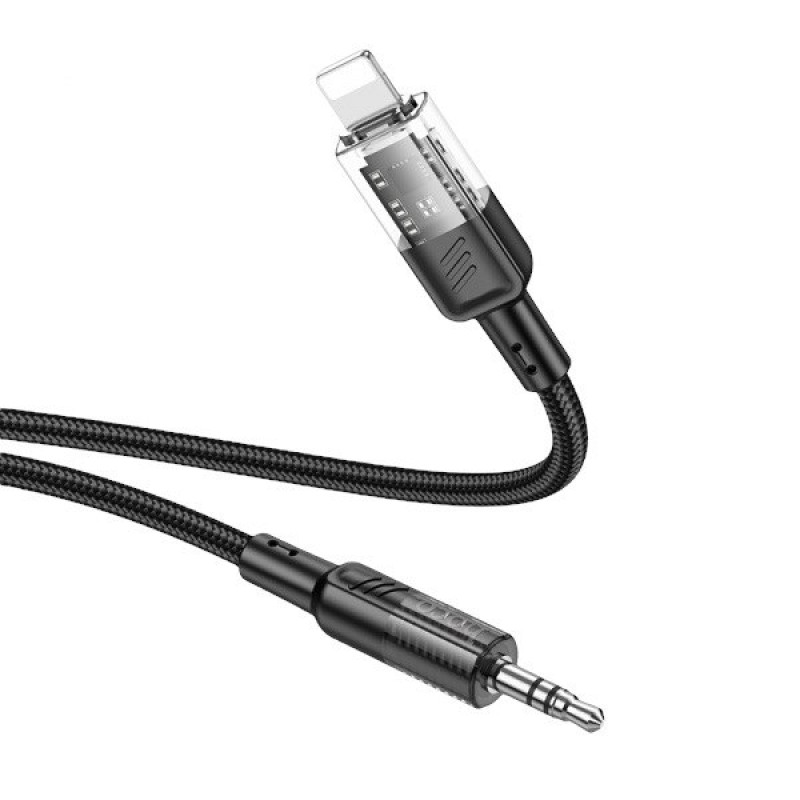 Перехідник iPhone Lightning на AUX 3.5 Hoco UPA27 black Перехідник iPhone Lightning на AUX 3.5 Hoco UPA27 black