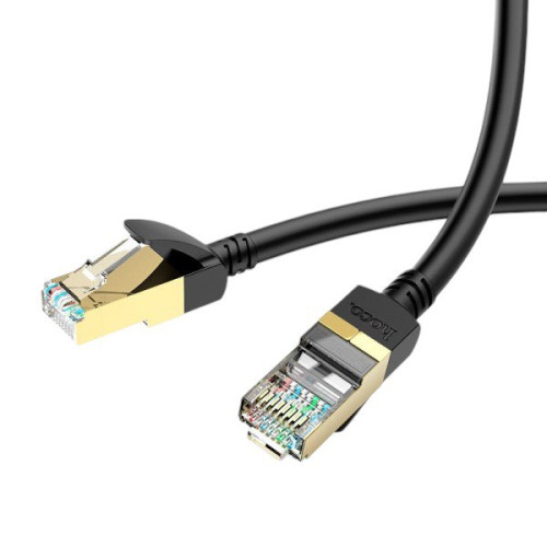 Інтернет кабель Hoco US02 Level pure copper gigabit ethernet cable 1Gb 125Mb/s black 5m