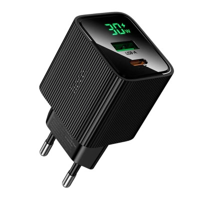 Зарядний пристрій Hoco CS84A USB-A, USB-C 30W black