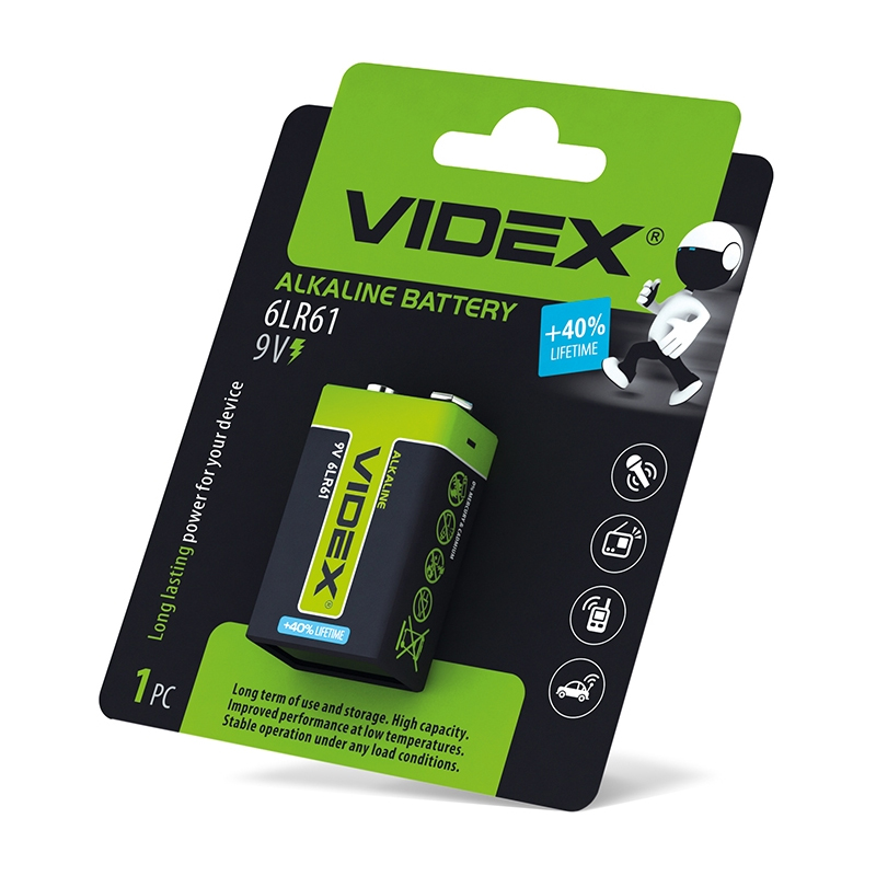 Батарейка Videx 6LR61 Крона 9V 1шт