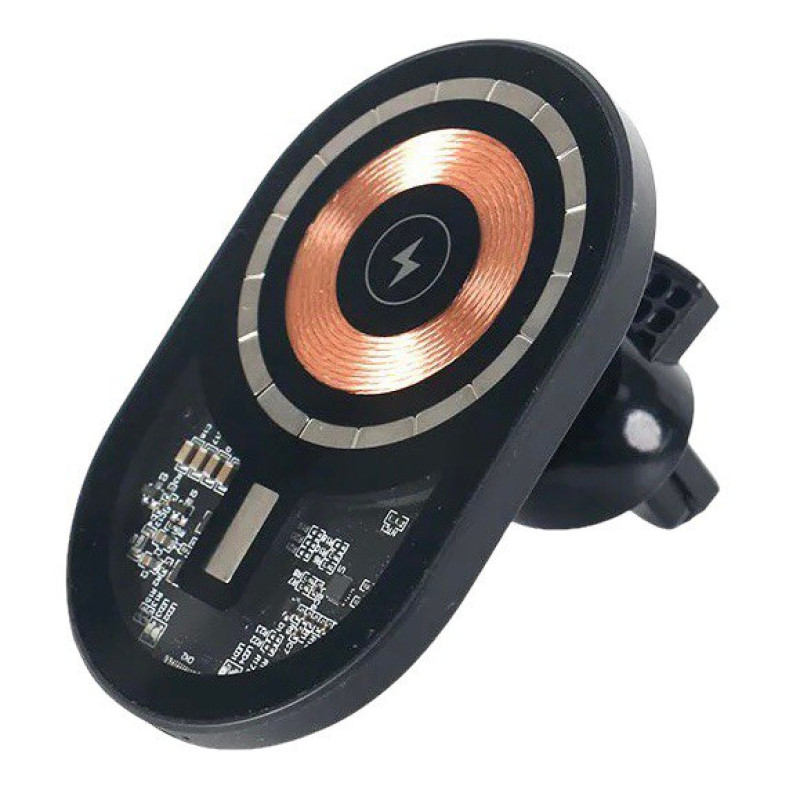 Автотримач з бездротовим зарядним MagSafe Vikefon New 15W, 20W, 30W black