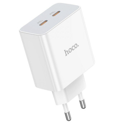 Зарядний пристрій Hoco C108A 2 USB-C, 35W, PD white Зарядний пристрій Hoco C108A 2 USB-C, 35W, PD white