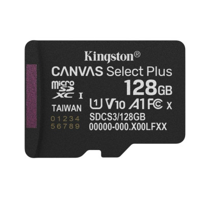 Карта пам'яті MicroSDXC 128GB UHS-I Class 10 Kingston Canvas Select Plus R150MB/s (SDCS3/128GBSP) Карта пам'яті MicroSDXC 128GB UHS-I Class 10 Kingston Canvas Select Plus R150MB/s (SDCS3/128GBSP)