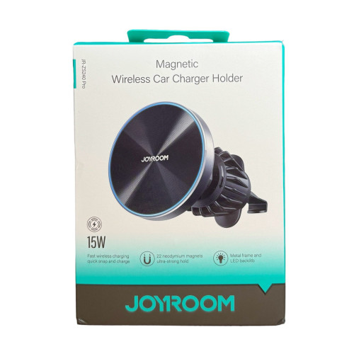 Автотримач Joyroom JR-ZS240 Pro Magnetic Wireless Car 15W в дефлектор black Автотримач Joyroom JR-ZS240 Pro Magnetic Wireless Car 15W в дефлектор black