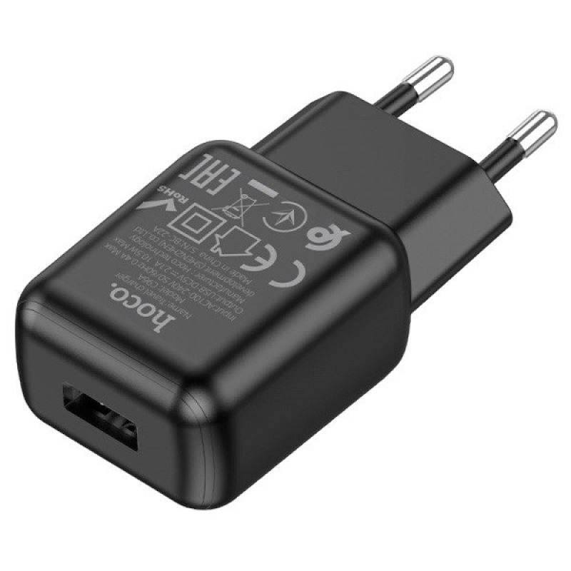 Зарядний пристрій Hoco C96A USB-A, 2.1A black