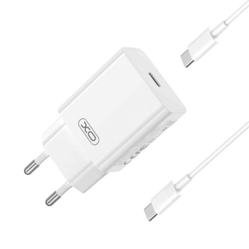 Зарядний пристрій з кабелем Type-C to Type-C XO L126 USB-C PD20W white Зарядний пристрій з кабелем Type-C to Type-C XO L126 USB-C PD20W white