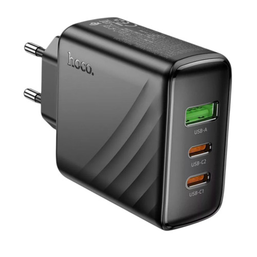 Зарядний пристрій Hoco CS26A USB-A, 2USB-C PD 45W black Зарядний пристрій Hoco CS26A USB-A, 2USB-C PD 45W black