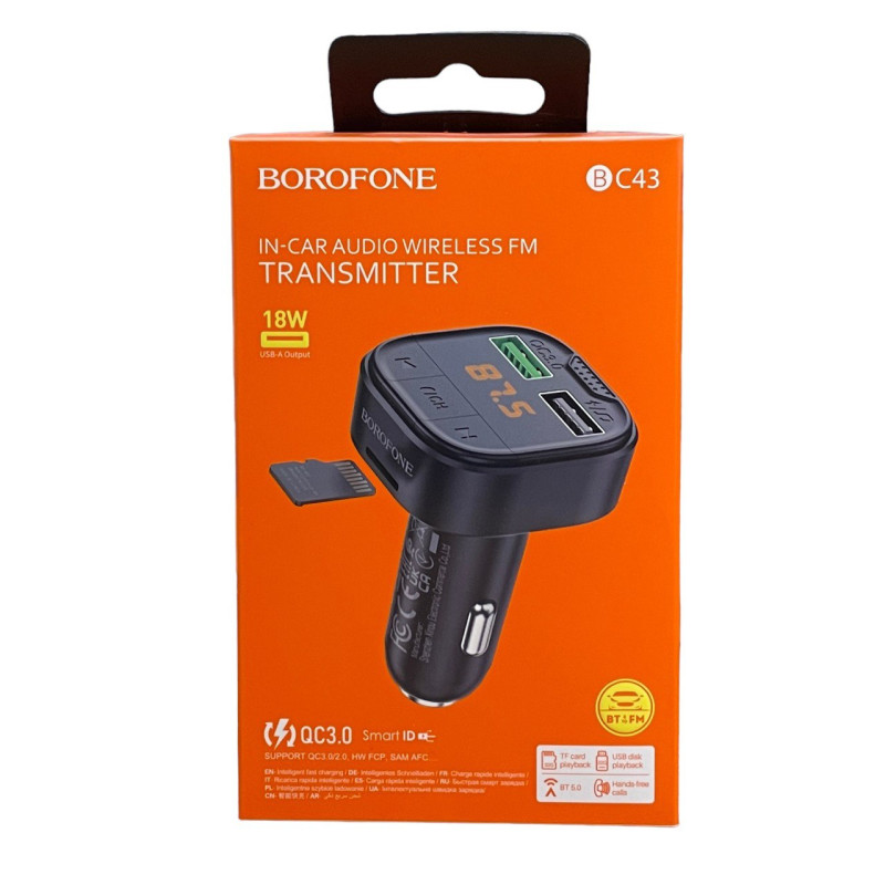 FM трансмітер Bluetooth Borofone BC43 black