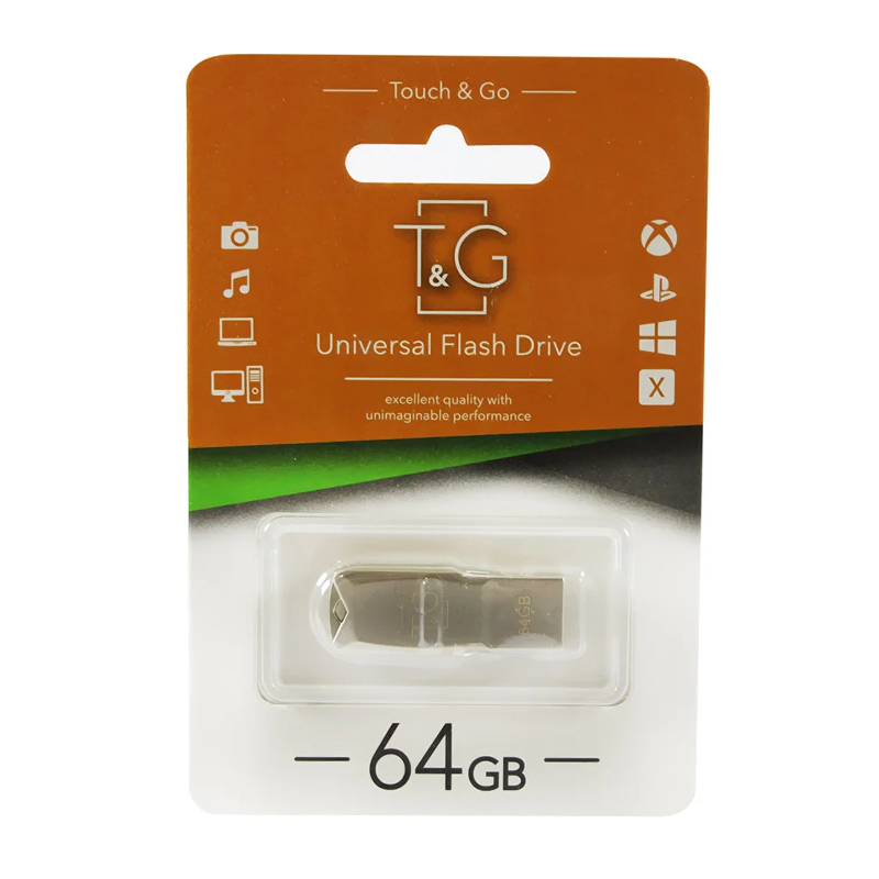 USB флеш 64 Гб T&G 100 silver