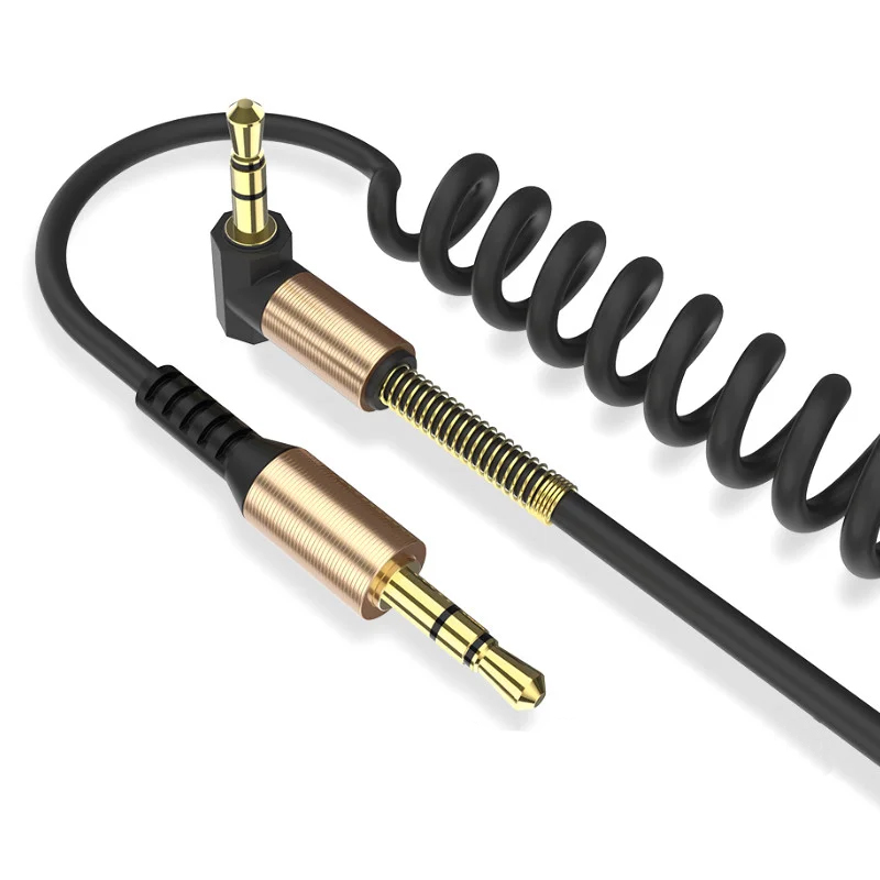 Аудіо-кабель Corner Spiral SP-206 AUX 3.5 мм 1.5 метра black