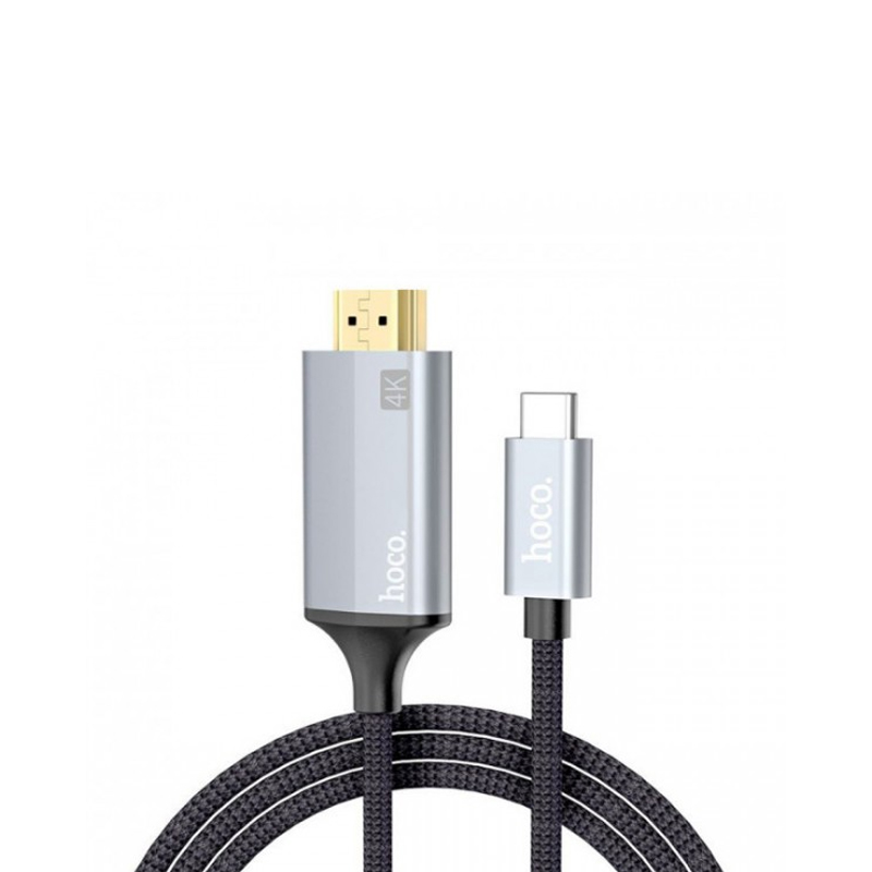 Перехідник кабель Type-C на HDMI Hoco UA13 1.8 метра black