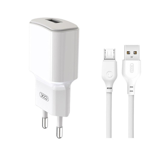 Зарядний пристрій з кабелем microUSB XO L73 1 USB 2400 mA 12W white