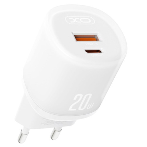 Зарядний пристрій XO L144 USB-C PD20W, USB-A white