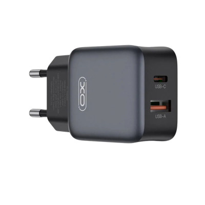 Зарядний пристрій XO L156 USB-C 30W, USB-A 18W black Зарядний пристрій XO L156 USB-C 30W, USB-A 18W black
