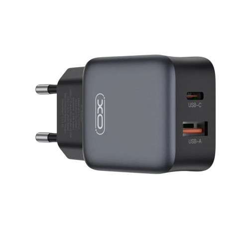 Зарядний пристрій XO L156 USB-C 30W, USB-A 18W black Зарядний пристрій XO L156 USB-C 30W, USB-A 18W black