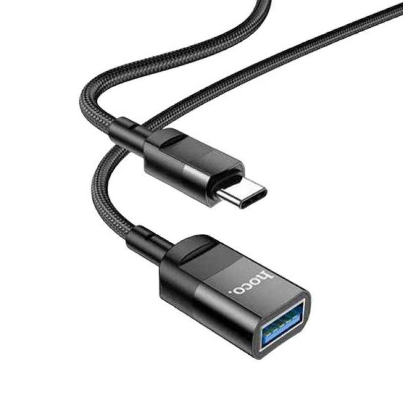 Перехідник OTG USB-Type C Hoco U107 USB 3.0, 3A, 1.2m