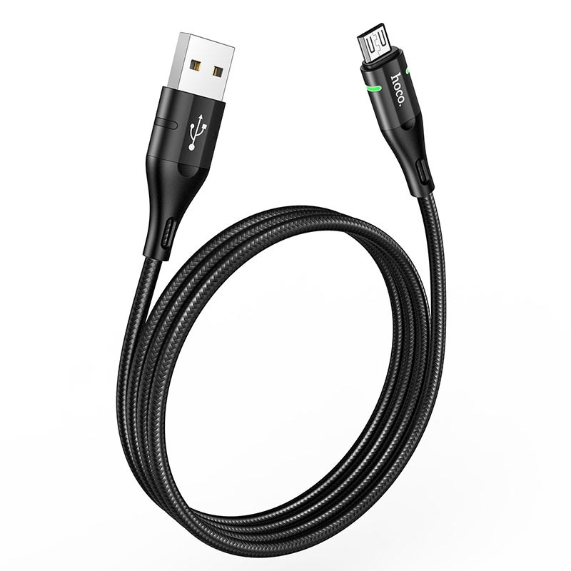 USB кабель Hoco U93 Gold collar microUSB black