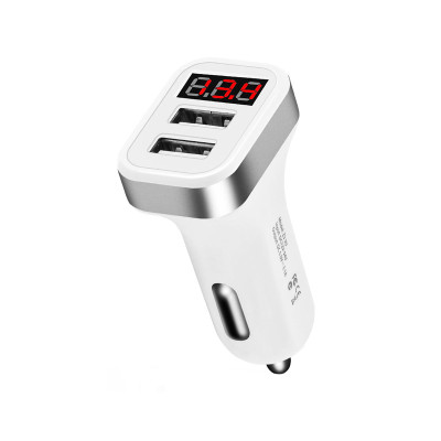 Автомобільний зарядний пристрій Hoco Z3 2 USB 2100 mA LCD white