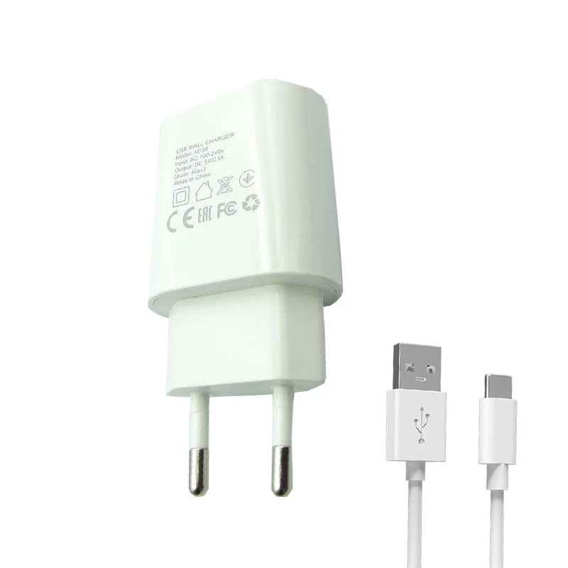 Зарядний пристрій з кабелем Type-C Ivon AD-39 1 USB 2100 mA white
