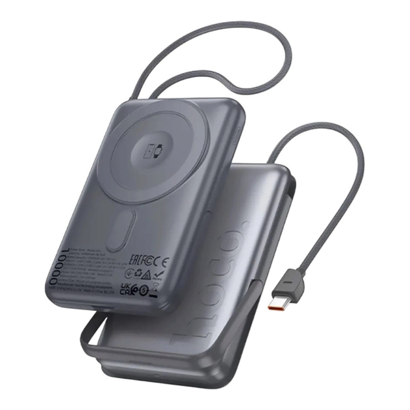 Зовнішній акумулятор Hoco Q43 20W MagSafe 10000 mAh metal grey