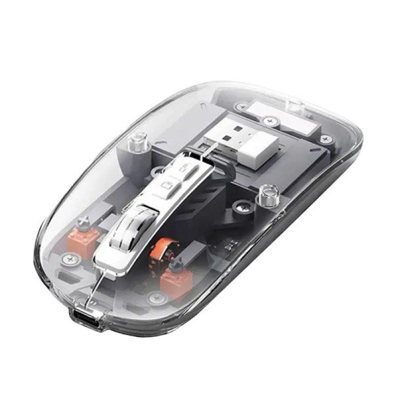 Миша бездротова WiWU WM105 Crystal wireless Mouse Dual bluetooth+2.4G Grey