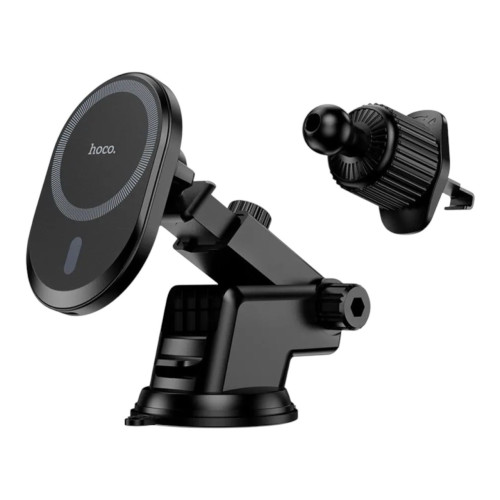 Автотримач Hoco DCA71 wireless car 15W 2in1 black