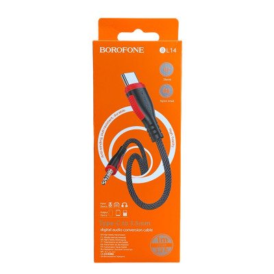 Перехідник Type-C на AUX 3.5 мм Borofone BL14 black