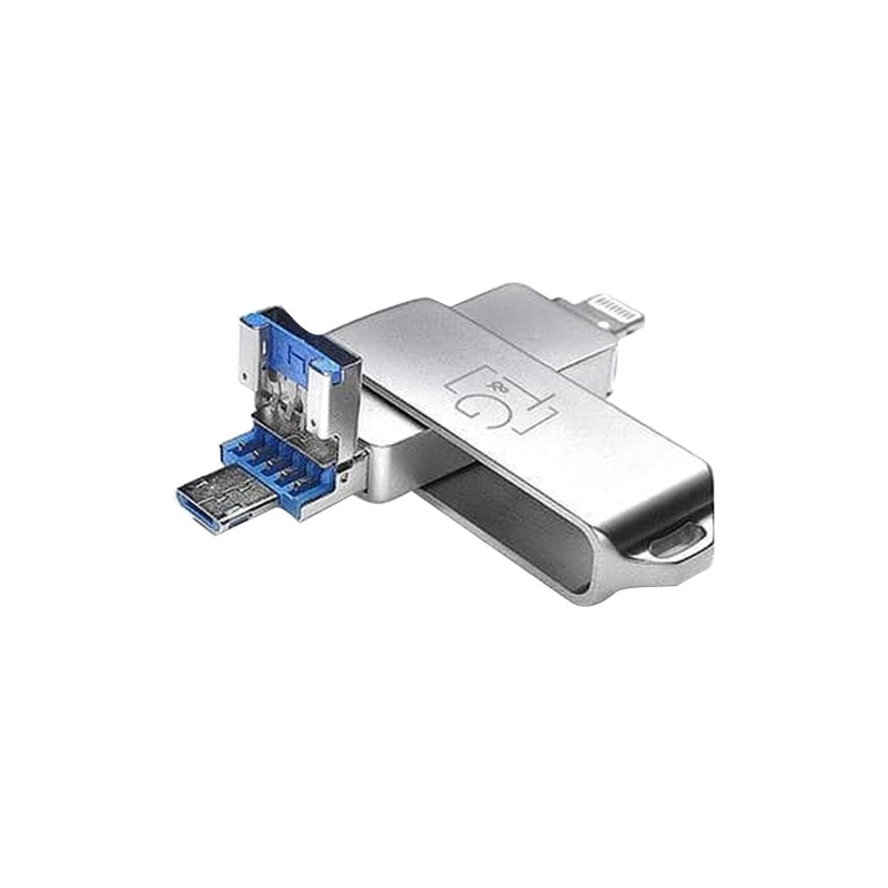 USB флеш 64 Гб T&G 004IOS Lighting, MicroUSB silver