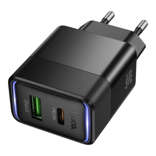 Зарядний пристрій Hoco CS112A USB-A, USB-C 30W black Зарядний пристрій Hoco CS112A USB-A, USB-C 30W black
