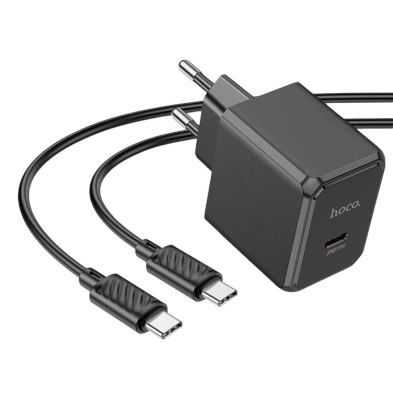 Зарядний пристрій з кабелем Type-C to Type-C Hoco CS13A USB-C, PD 20W black