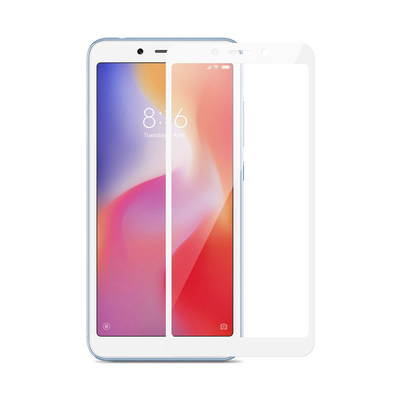 Захисне скло Glass Xiaomi Redmi 6, 6A Full Glue white