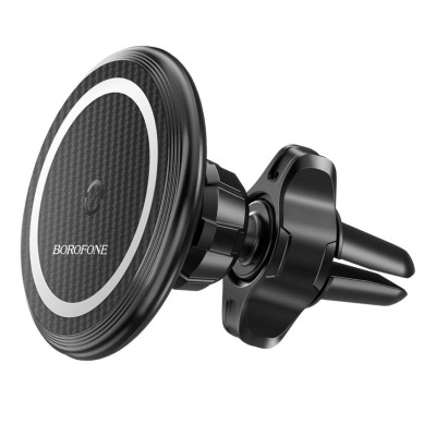 Автотримач Borofone BH45 Magnetic Wireless Car 15W в дефлектор black Автотримач Borofone BH45 Magnetic Wireless Car 15W в дефлектор black