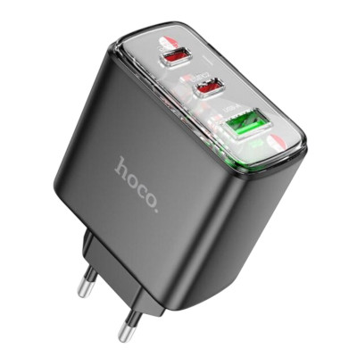 Зарядний пристрій Hoco CS44A 2USB-C, USB-A 65W black Зарядний пристрій Hoco CS44A 2USB-C, USB-A 65W black