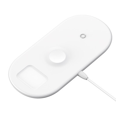 Бездротовий зарядний пристрій Baseus Smart 3in1 18W white (WX3IN1-C02) Бездротовий зарядний пристрій Baseus Smart 3in1 18W white (WX3IN1-C02)