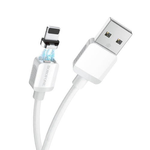 USB кабель Borofone BX57 Lightning white магнітний USB кабель Borofone BX57 Lightning white магнітний