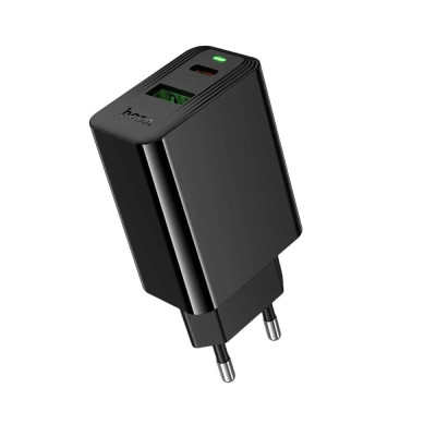 Зарядний пристрій Hoco CS95A USB-A, USB-C 30W black
