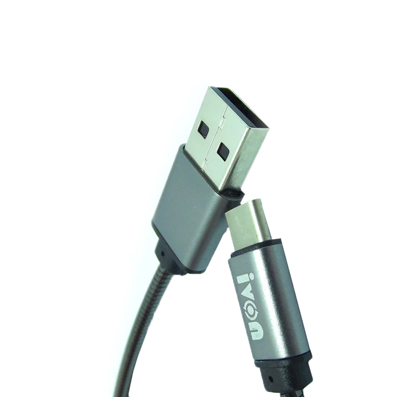 USB кабель Ivon CA-38 Type-C 30 см black