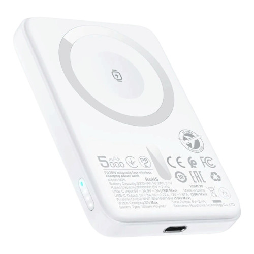 Зовнішній акумулятор Acefast M25 5000 mAh 20W MagSafe white