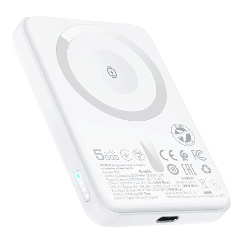 Зовнішній акумулятор Acefast M25 5000 mAh 20W MagSafe white