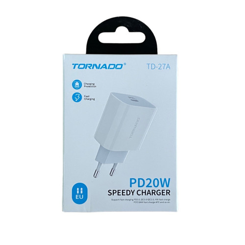 Зарядний пристрій Tornado TD-27A USB-C PD 20W white Зарядний пристрій Tornado TD-27A USB-C PD 20W white