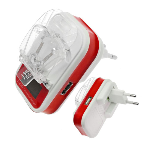 Зарядний пристрій універсальний Краб автоматична полярність 1 USB LCD