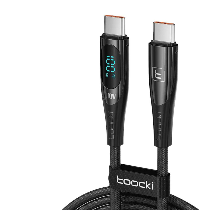 USB кабель Toocki Type-C to Type-C TQ-X34 LCD 100W black