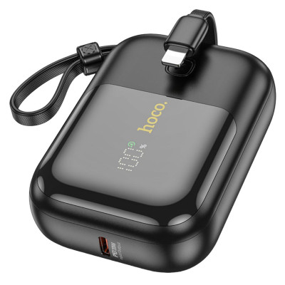 Зовнішній акумулятор Hoco Q20 22.5W, Type-C and Lightning LCD 10000 mAh black Зовнішній акумулятор Hoco Q20 22.5W, Type-C and Lightning LCD 10000 mAh black