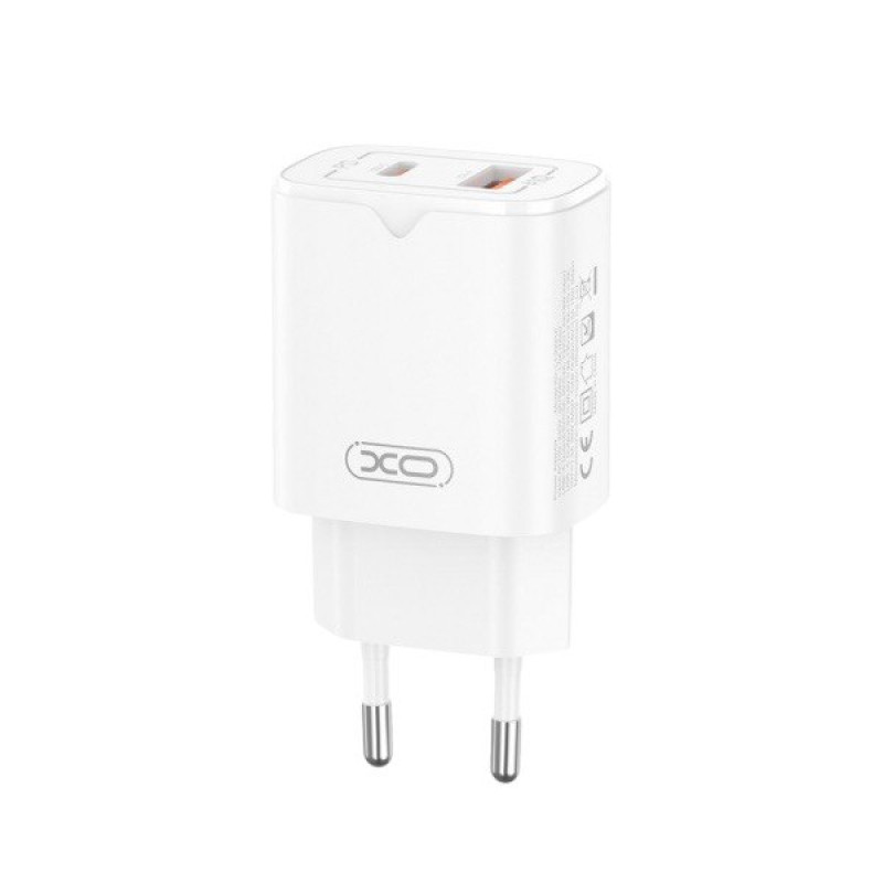 Зарядний пристрій XO L130 USB-C PD30W, USB-A QC 3.0 white